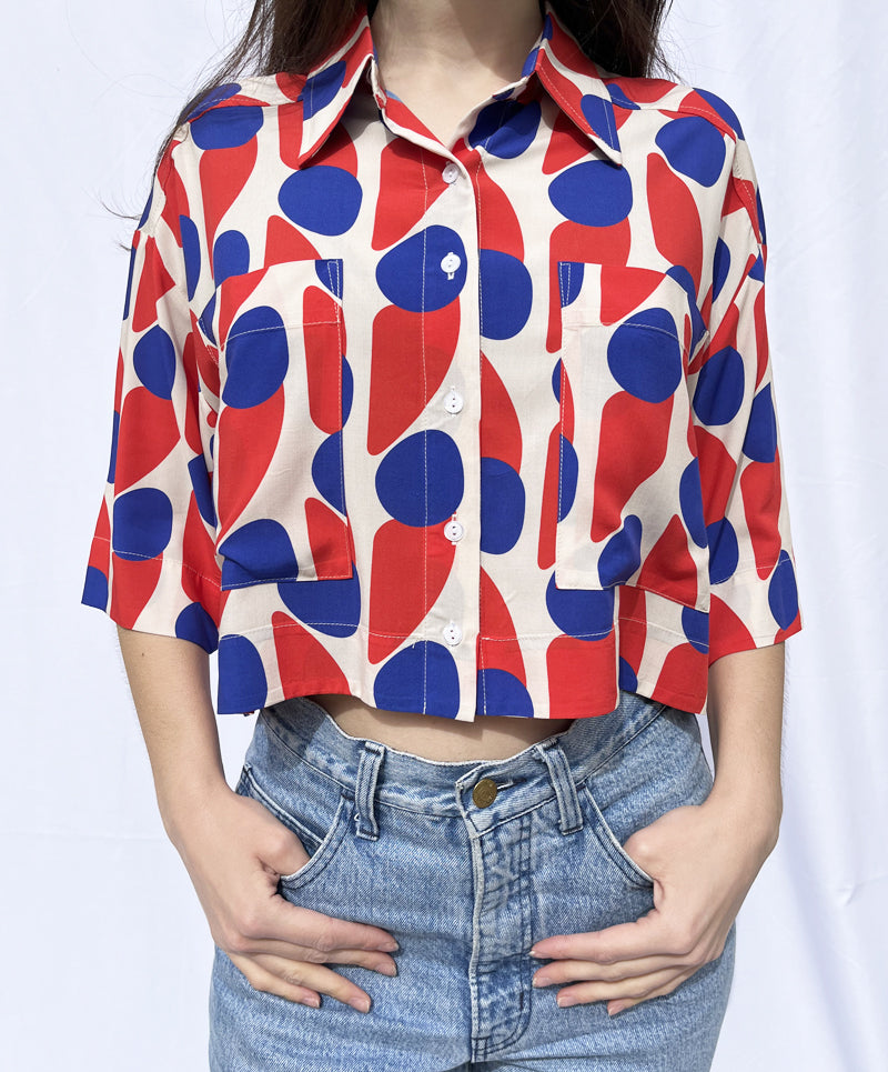 "TSAROUHI" cropped shirt