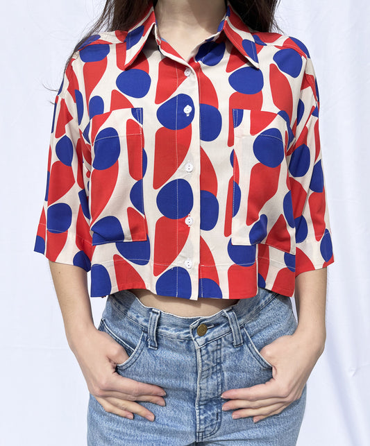 "TSAROUHI" cropped shirt