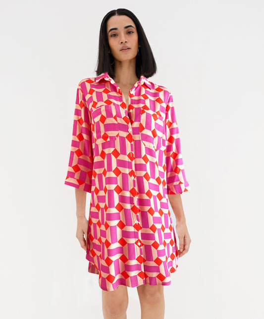 "DIAMONDS" shirt dress