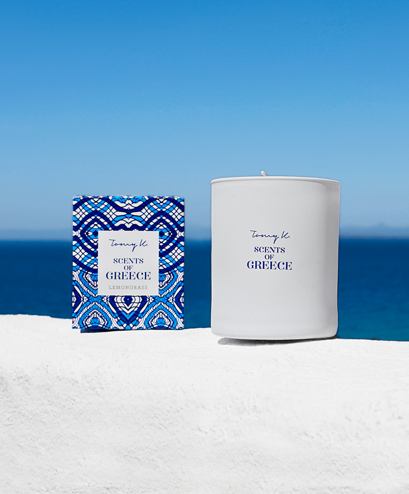 "Scents of Greece" / Lemongrass scented candle - Tomy K