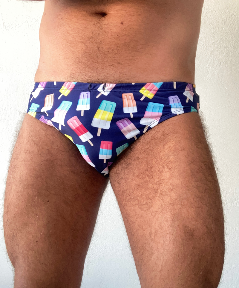 "Pop-cicle" swim brief