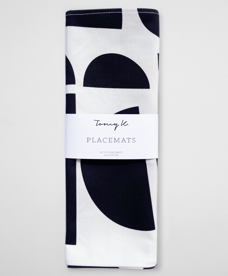 "DELOS BLACK" placemats