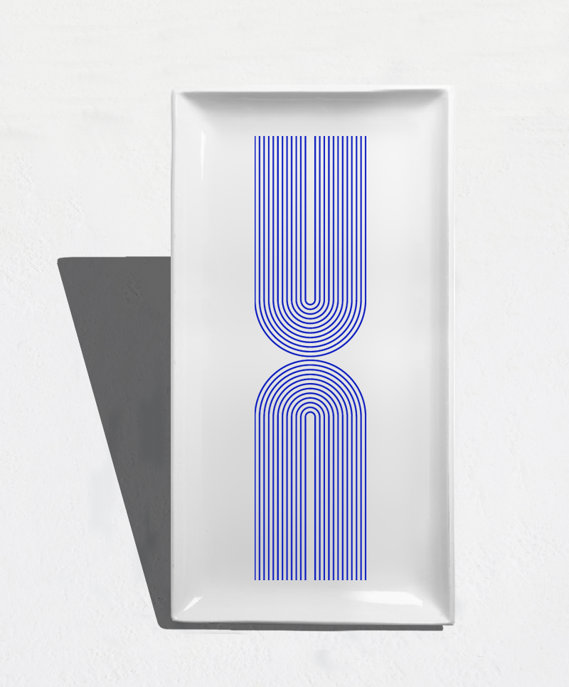 "STADIUM BLUE" rectangular tray